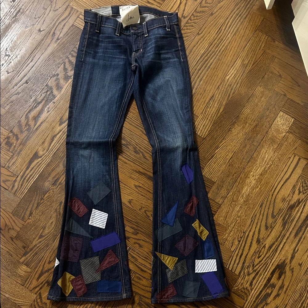 Textile Elizabeth and James Flare Jeans with Multicolor Patches